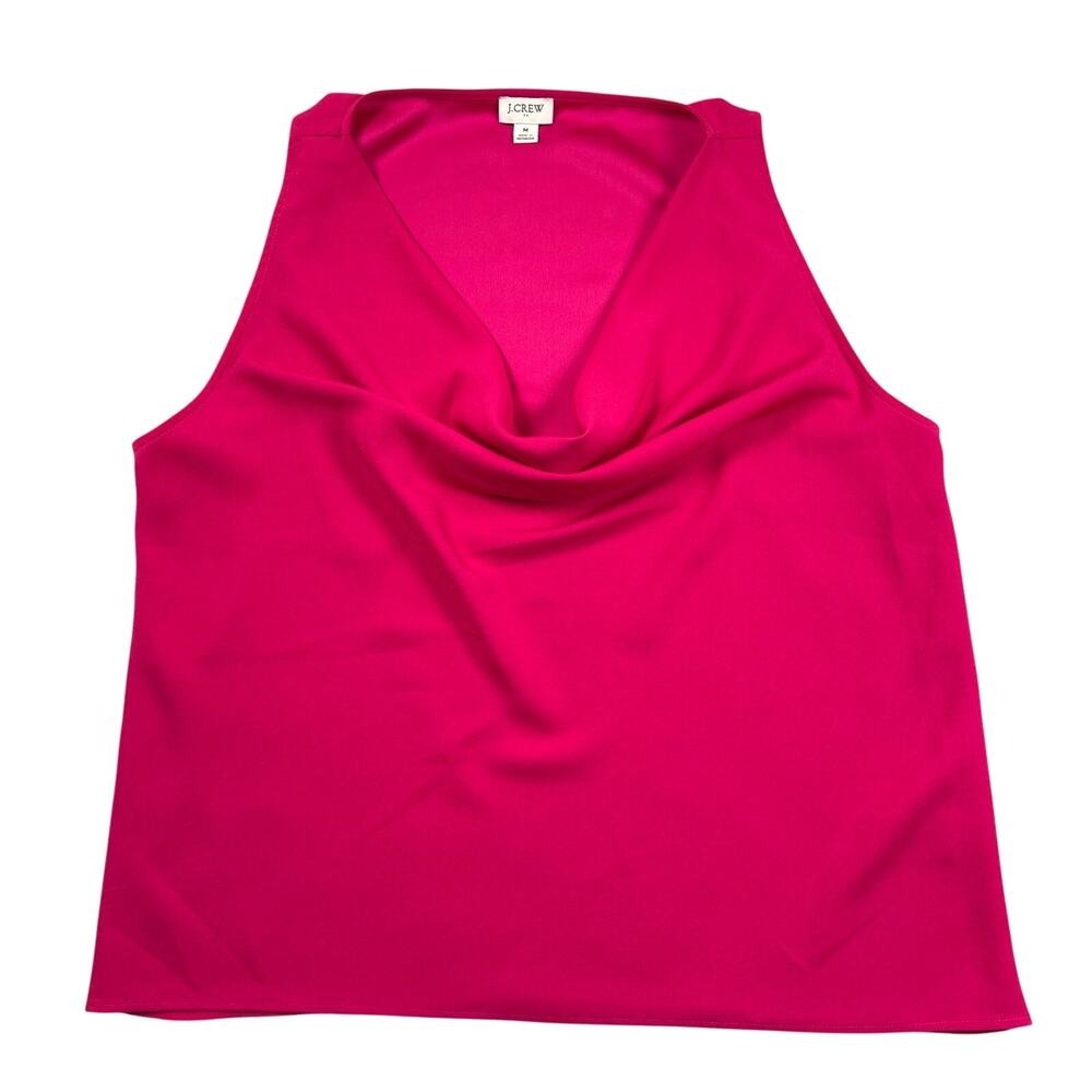 J Crew Factory‎ Top Womens Medium Pink Sleeveless Cowlneck Boxy Office Dressy